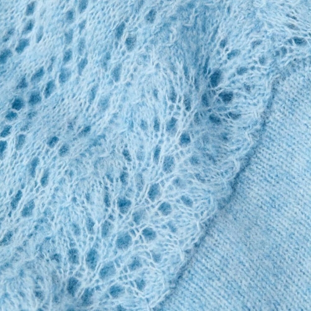 NEW!!! - AMERICAN EAGLE BLUE SO SOFT LACE SWEATER - SIZE XL - Picture 4 of 7